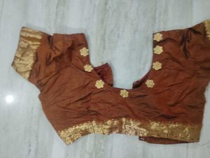 Elegant Brown Silk Blouse