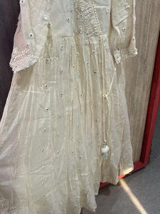 Elegant Off-White Embroidered Anarkali Kurta