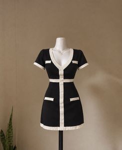 Chic Black & White Japanese/korean Mini Dress