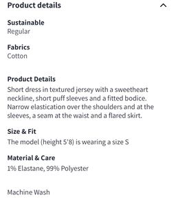 H&amp;M Puff-sleeved Dress