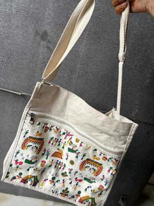Tote Bag with Folk Art Print