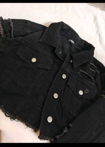 Black Distressed Denim Jacket