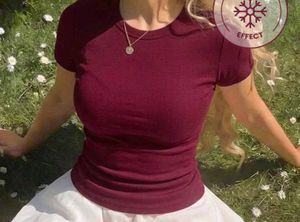 Wine Red Fitted Basic Tee