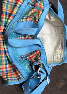Colorful Plaid Duffle Bag
