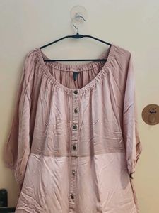 Pink Button-Down Midi Dress