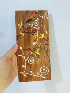 Hand-painted Wooden Bird Art