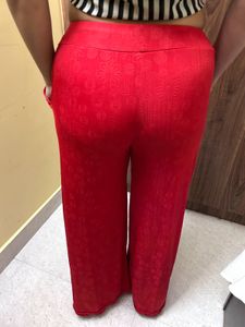 Flowy Red Palazzo Pants