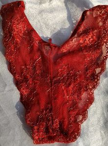 Sheer Lace Red Briefs