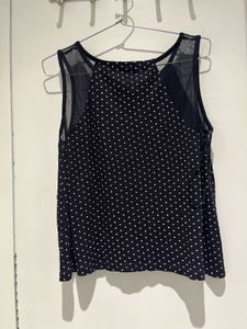 NUON Black Polka Dot Top