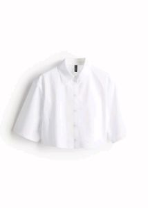 H&M White crop Shirt