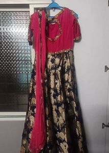 Elegant Pink and Gold Anarkali