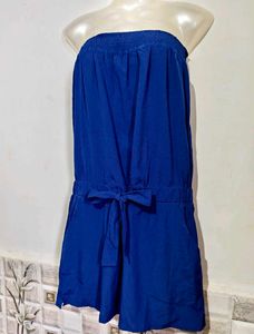 Vibrant Blue Strapless Mini Dress