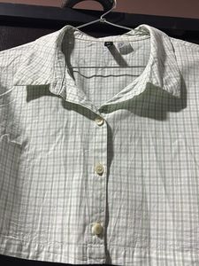 Cropped Checkered Shirt