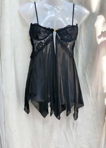 I. Lace Trim Babydoll Nightgown