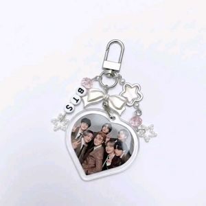 BTS BAG CHARM WITH 2 PHOTOCARDS