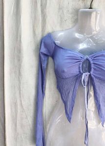 Sheer Mesh Off-Shoulder Top