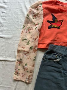Chic Cropped Top &amp; Ripped Jeans Set