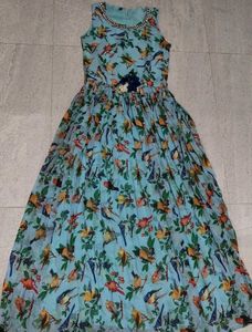 Stunning Bird Print Maxi Dress