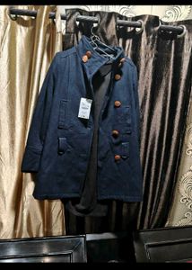 Chic Blue Coat &amp; Brown dress Set winter