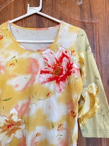 Floral Print 3/4 Sleeve Top