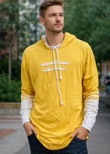 Yellow Distressed Hoodie T-Shirt