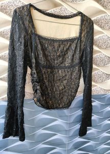 Stylish Black Lace Top