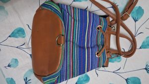 Semi Leather Look Stylish Girls Backpack
