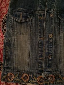 Embroidered Denim Vest