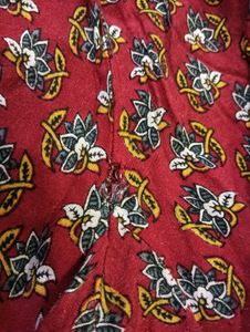 Maroon Floral Print Kurta Set