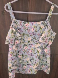 Chic Floral Cold Shoulder Top