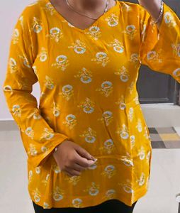 Stylish Yellow Printed Kurta