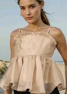 Cream Textured Sheer top 💖
