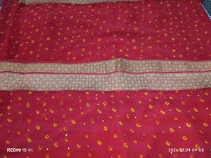 Beautiful Red Bandhani Saree