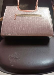 Elegant Rose Gold Evening Clutch Bag