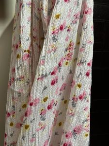 Floral Print Scarf with Tassels
