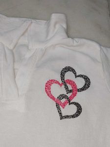 White top with heart print