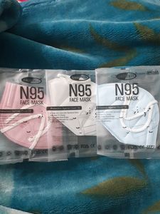 N95 pack of 3 diff. colors 6 layered mask