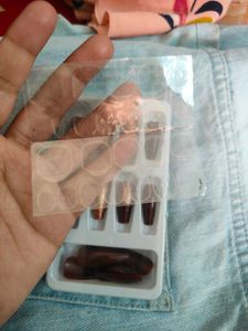 False Nail Set - Brown &amp; Glitter