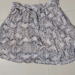 Chic Snake Print High-Low Dress and short skirt