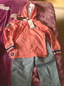 peach colour hoodie with jens brand KIDZELLO
