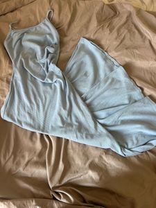 Light Blue Spaghetti Strap Maxi Dress