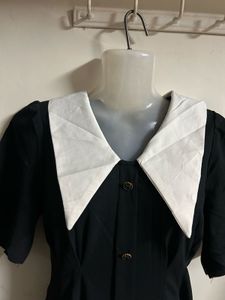 Chic Black &amp; White Collared Dress