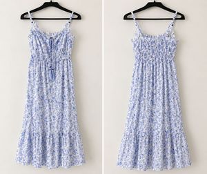 Blue Floral Summer Maxi Dress