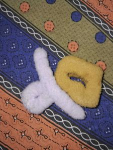 Yellow And Purple Hair Styling Claw Clips