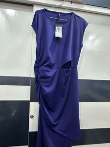 Stylish Navy Blue Cutout Midi Dress