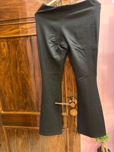 Black Flare Pants with Slits