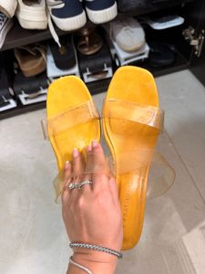 Stylish Yellow Slide Sandals