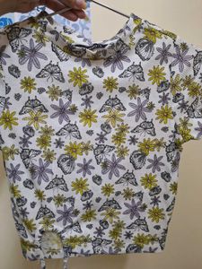 Floral Butterfly Crop Top