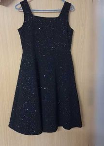 Sparkly Black Fit &amp; Flare Dress