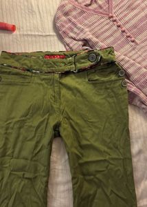 Olive Green Flared Pants
